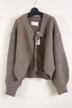 バックル付きカーディガン カーキ