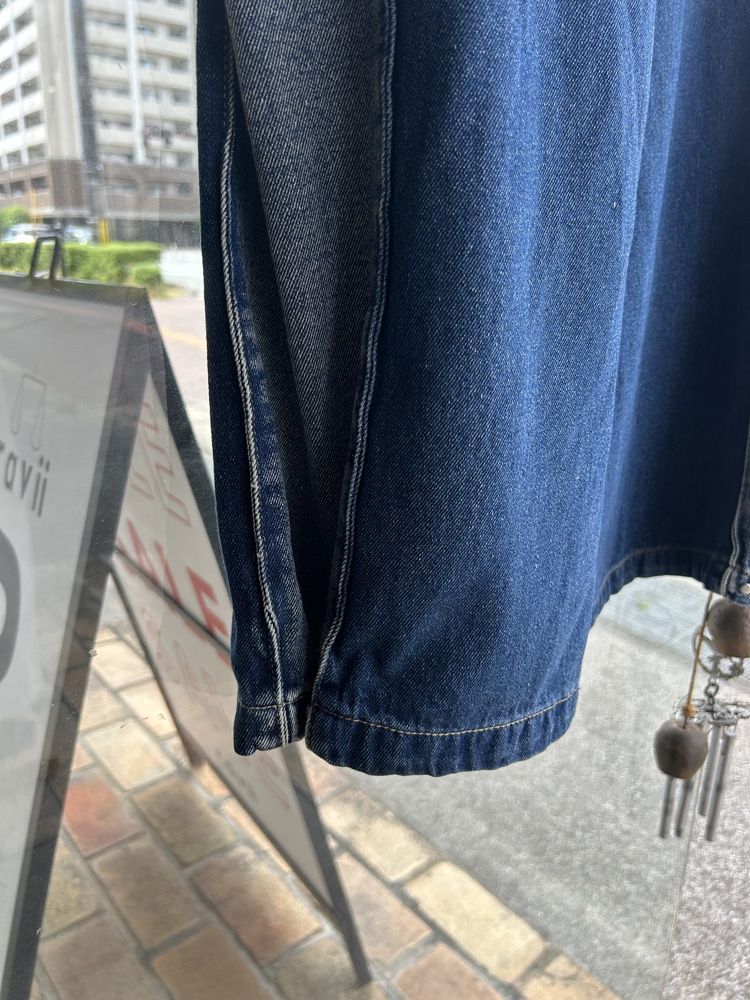 DENIM SIDE-TUCK PANTS インディゴブルー