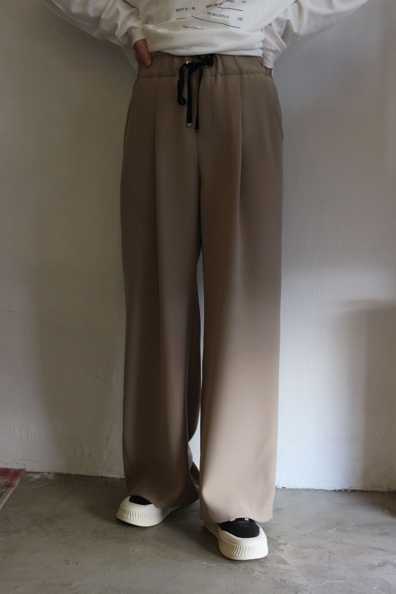 ダブルクロスワイドパンツ ベージュ