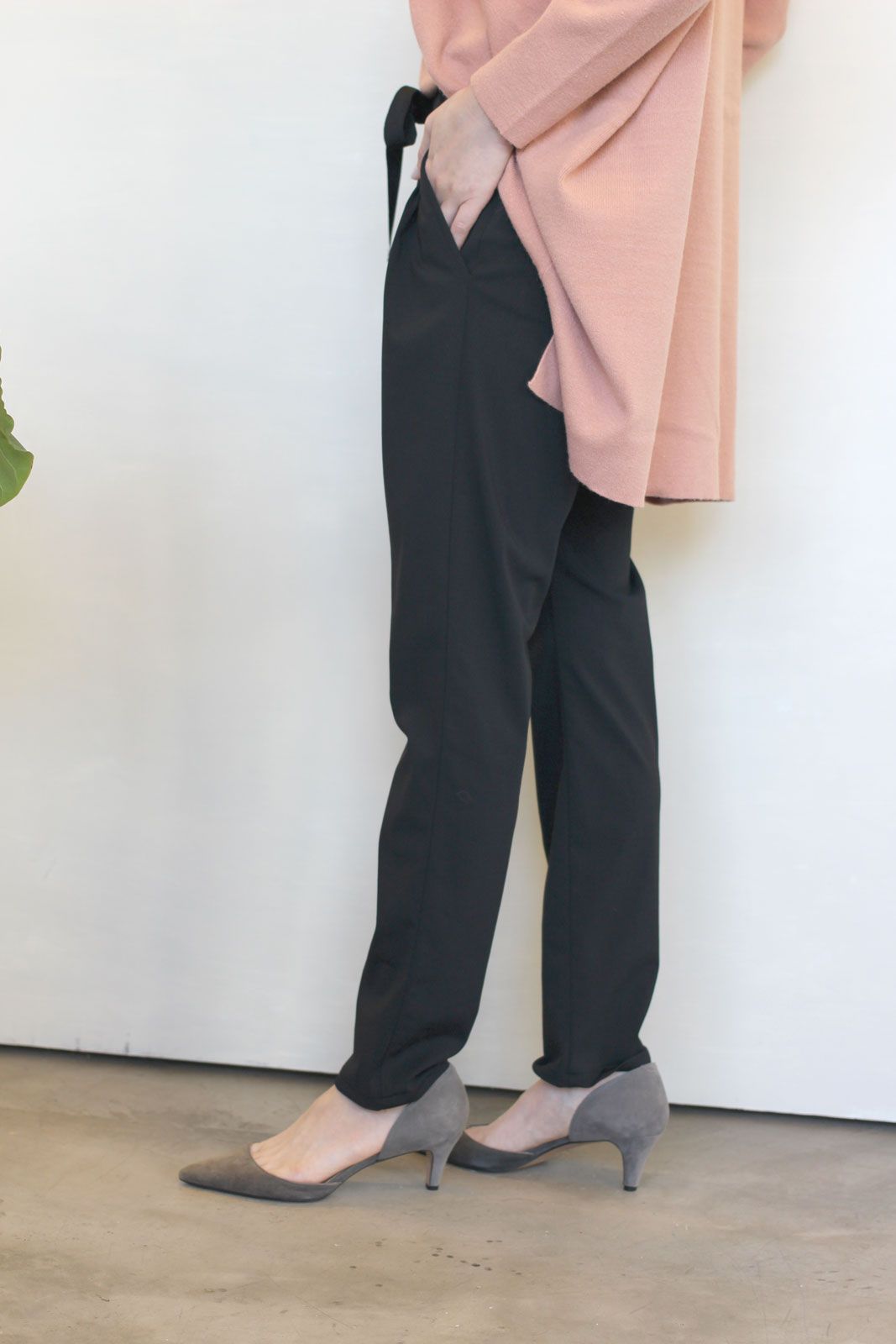 ハイテンションストレッチリボンパンツ ブラック