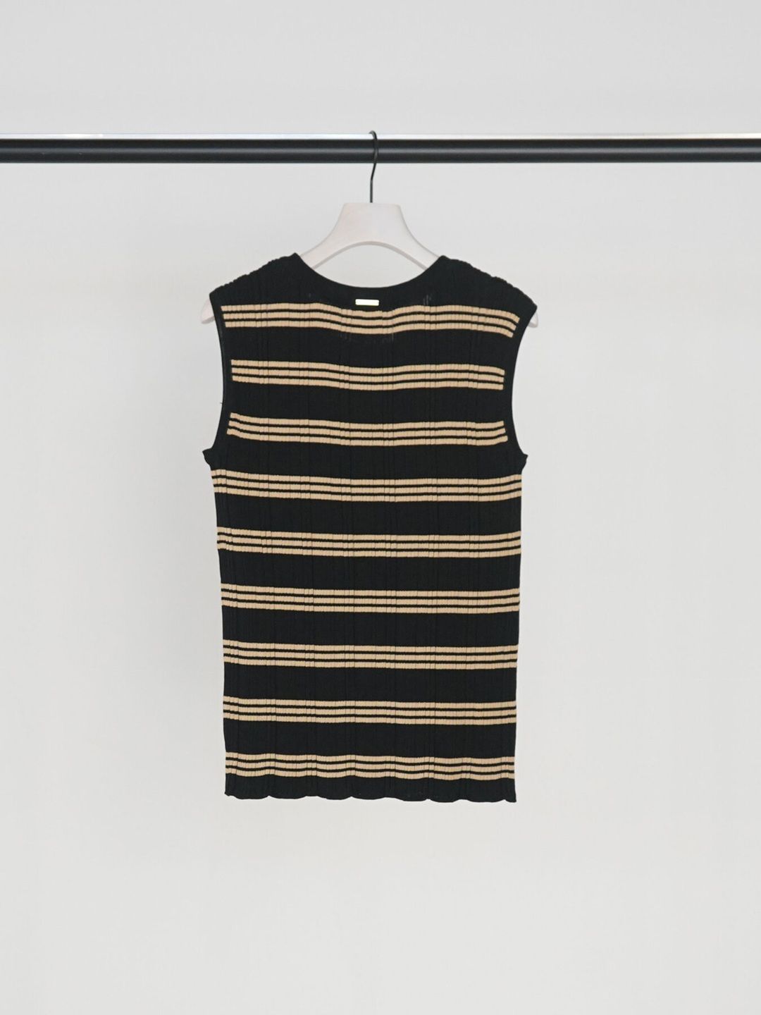 [9263-695GS] ランダムリブニットタンク ブラックミックス