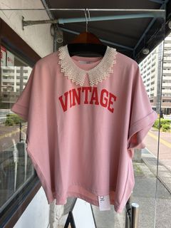 pearl necklace VINTAGE Tee ピンク