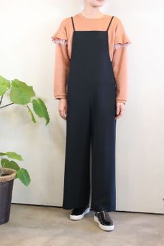 ダブルクロスワイドサロペット ブラック