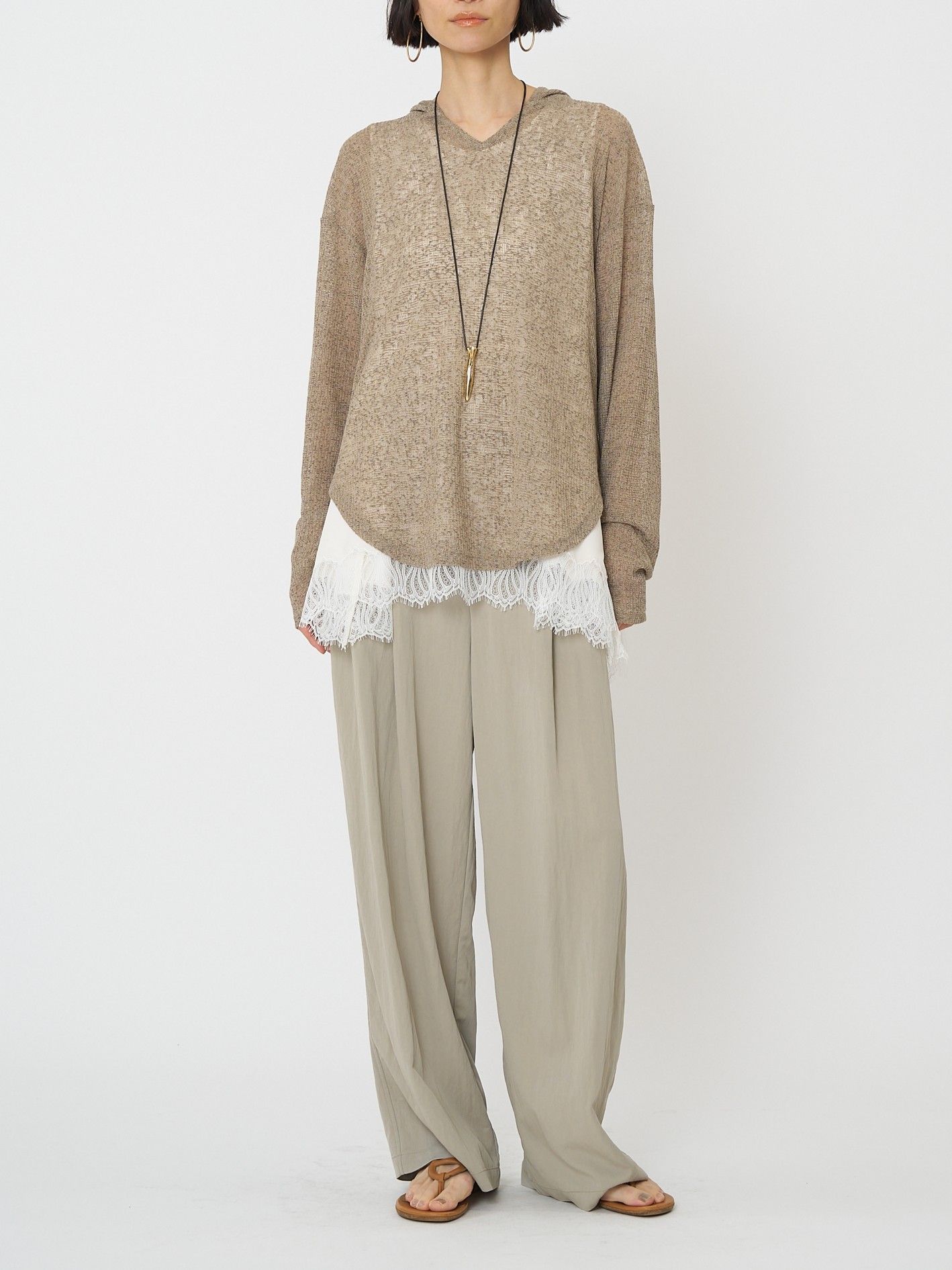 [3861-008KK] リラックスツイルタックPT ライトベージュ