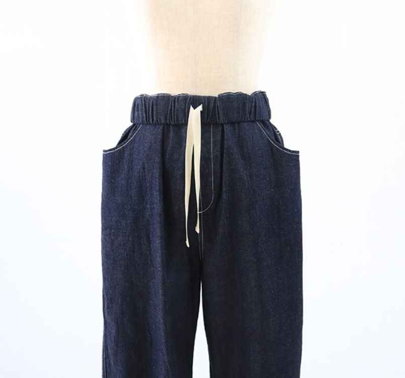 8ozムラデニムノッポパンツ インディゴ