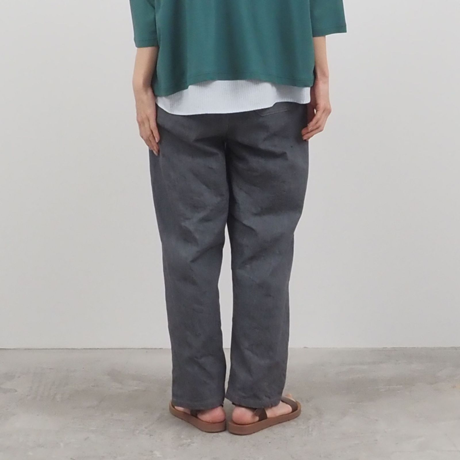 ストレッチデニムコージーパンツ インディゴ