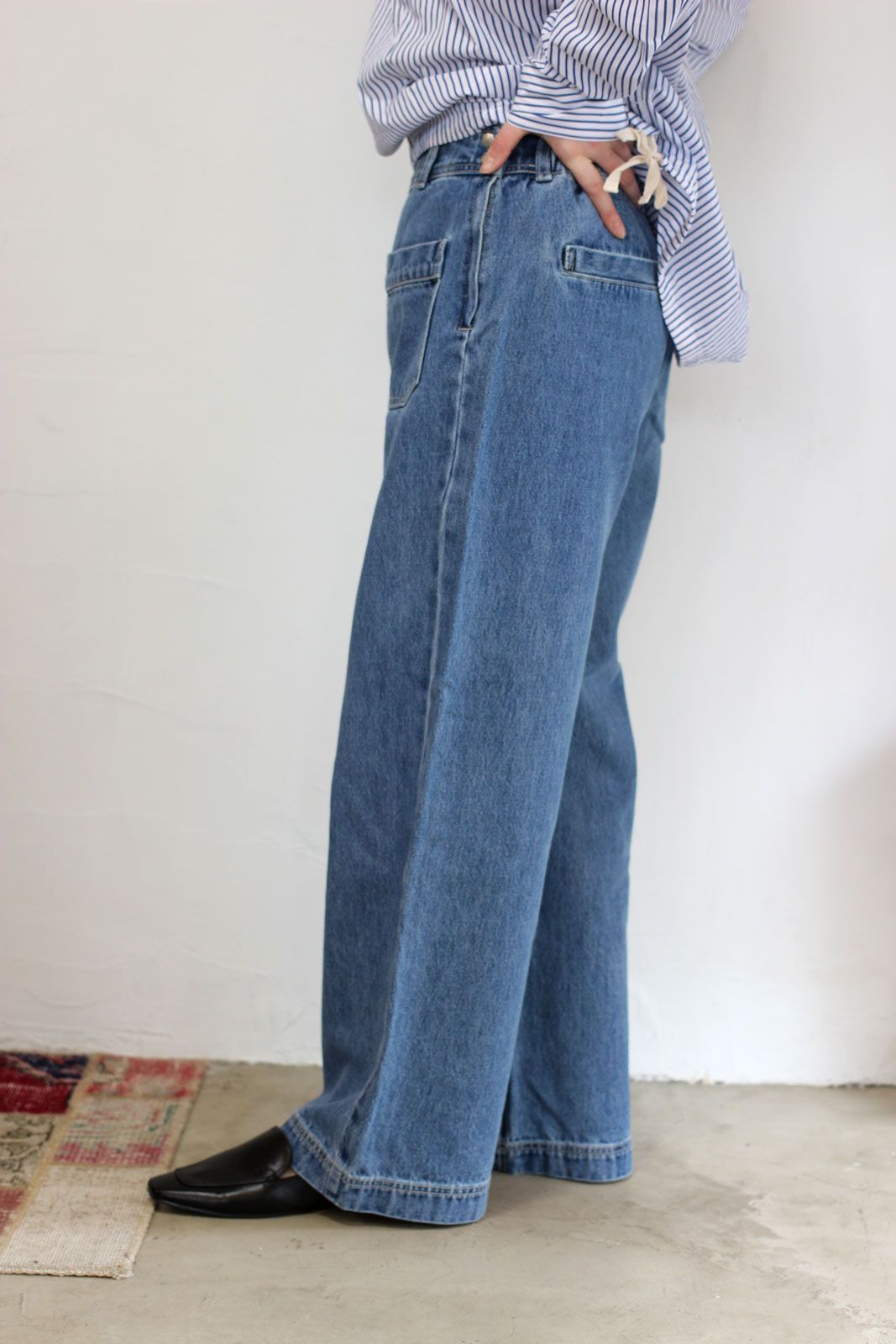 12OZデニムセーラーパンツ ブリーチ