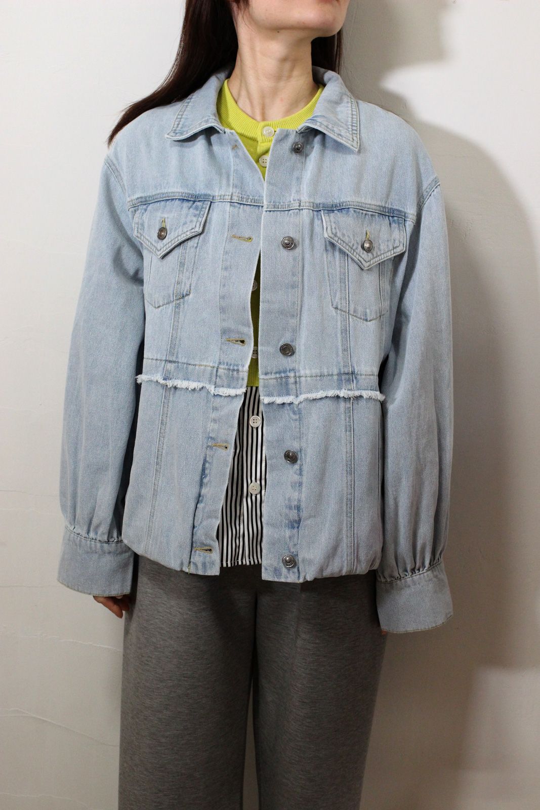 デニム ツイルジャケット ライトインディゴブルー
