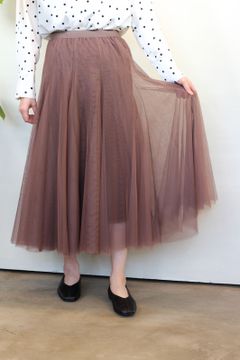 チュールスカート ブラウン