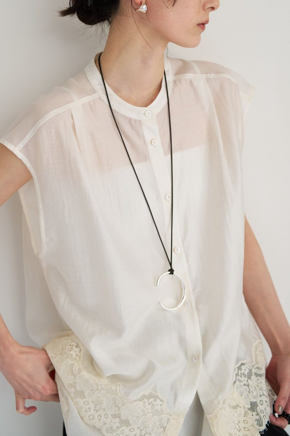 [1563-685NH] レースシアーフレンチBL ブラック