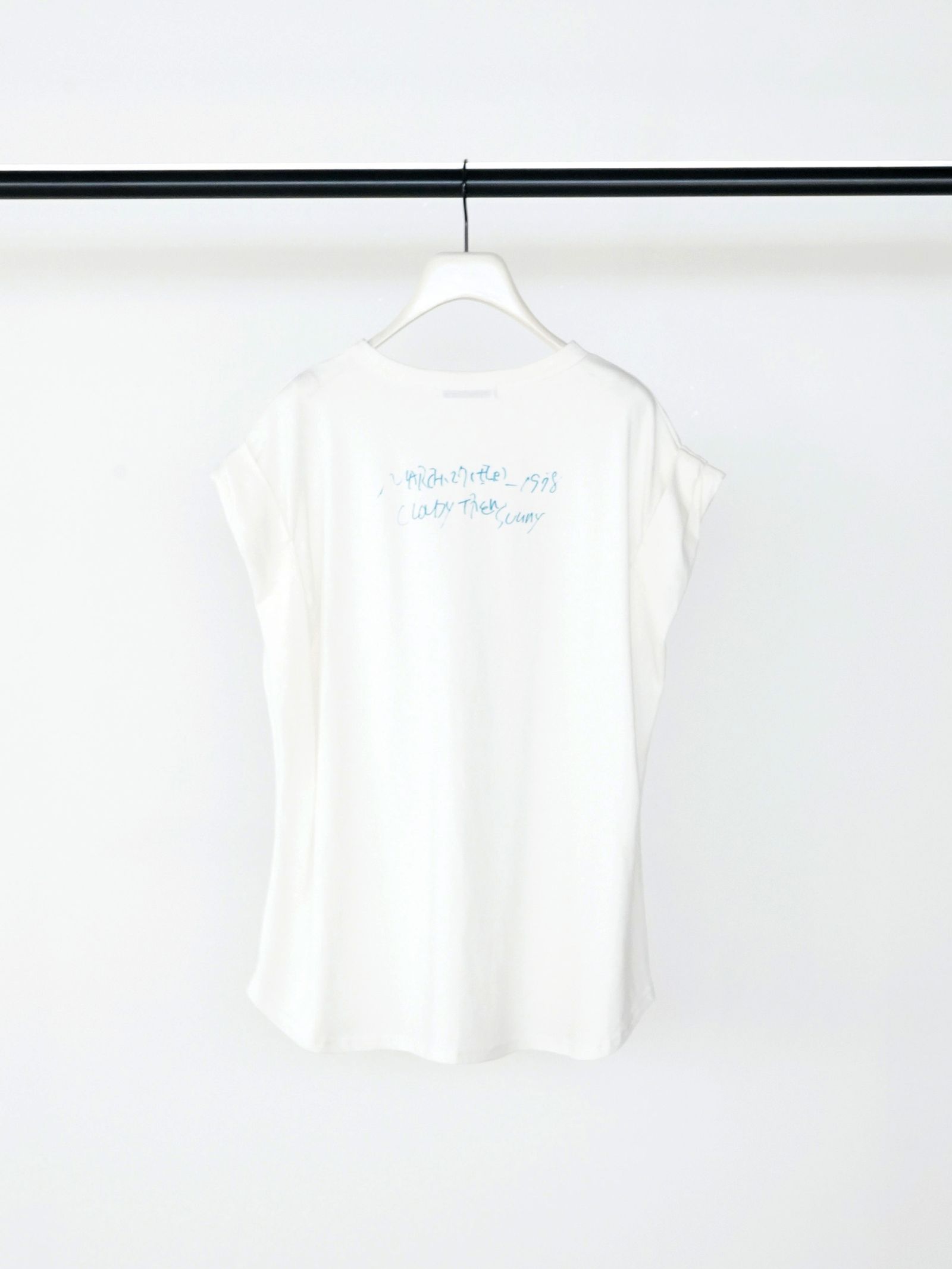 [8462-404KK] ラフスケッチプリントフレンチ ホワイト