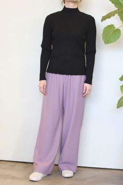 コスミカルウォーム裏起毛セミワイドパンツ パープル