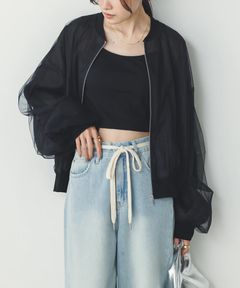 チュールシアーブルゾン ブラック
