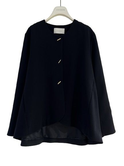 [4856-442MK] バックフレアジャケット ブラック