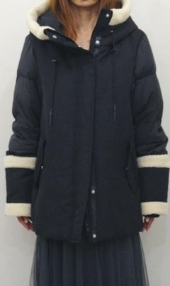 ボアラインダウンジャケット ブラック