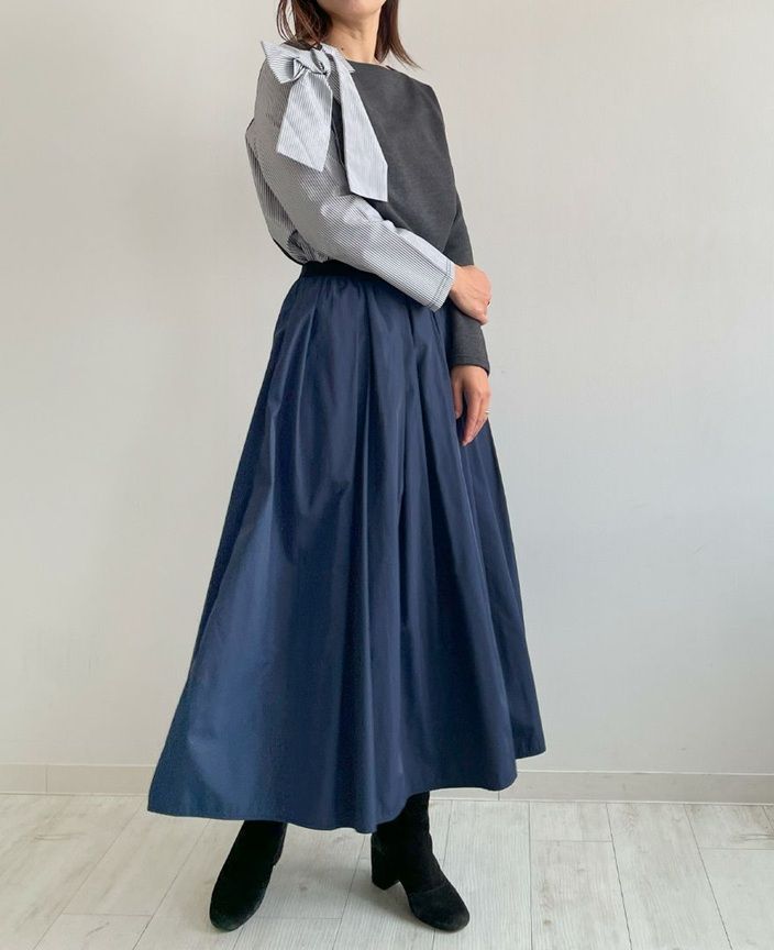 神戸・山の手スカート ネイビー マキシ