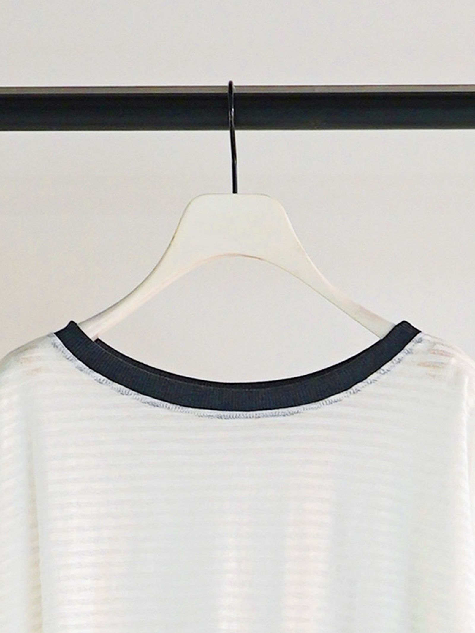 [8461-107KK] シアーボーダーTee ホワイト