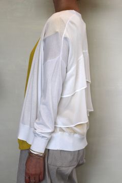 バックフリルトッパーカーディガン ホワイト