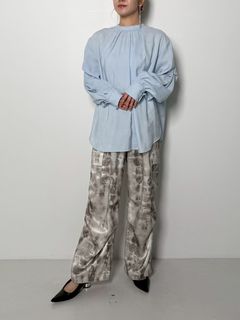 [1756-429KK] 2WAYボリュームスリーブシャツ サックス