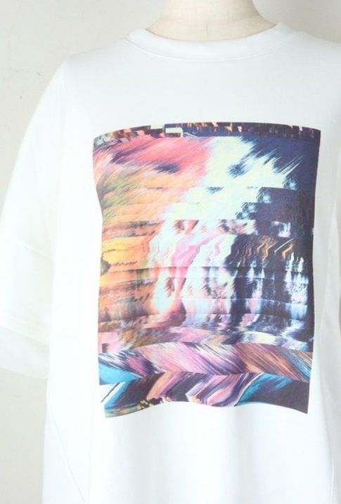 オーシャンフォトプリントTシャツ ホワイト