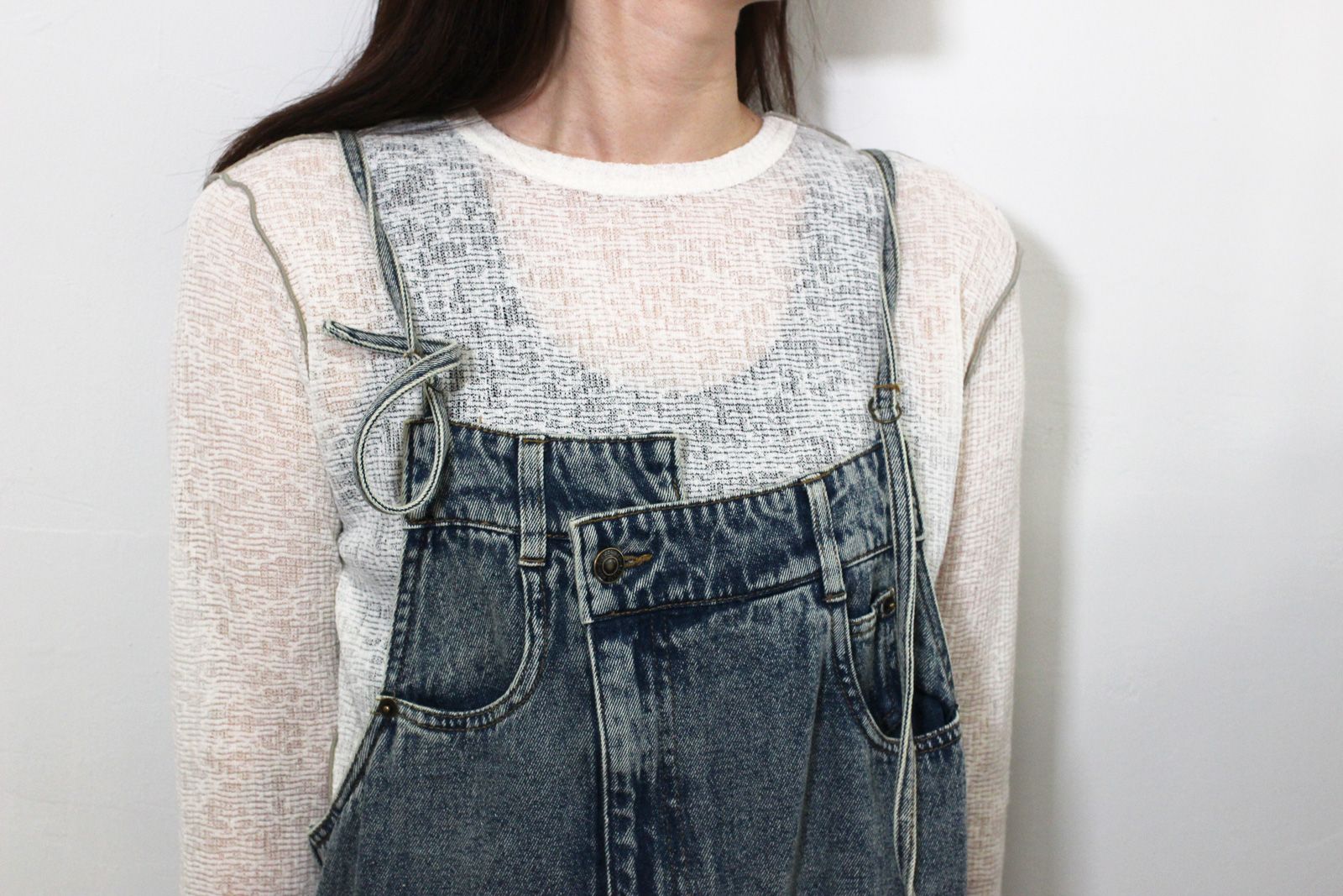 デニム/ツイル ジャンパースカート インディゴブルー