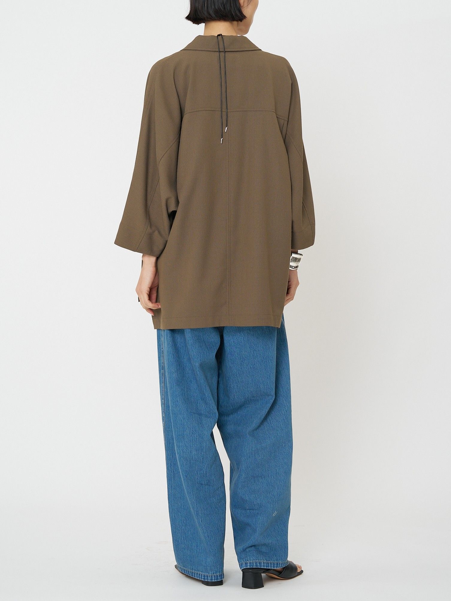 [4561-027BZ] サマーメッシュ麻混ドルマンJK オフホワイト