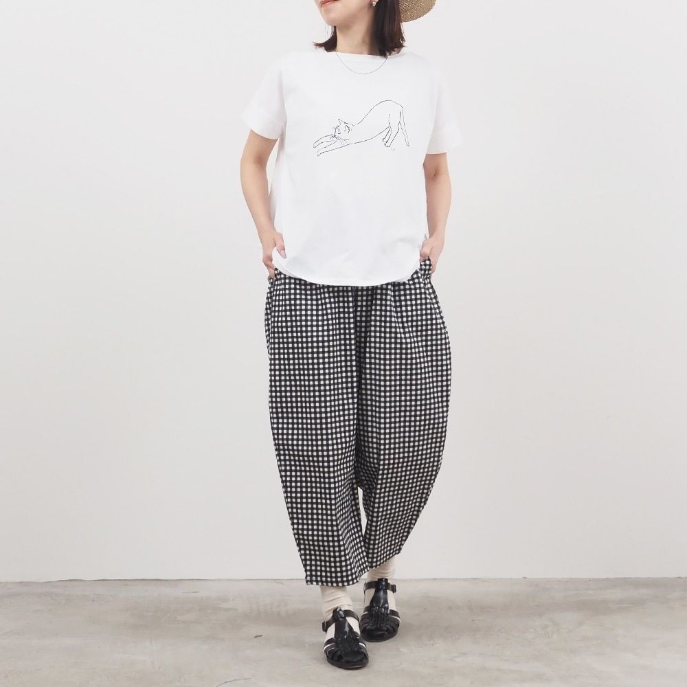 のび猫Tシャツ オフホワイト