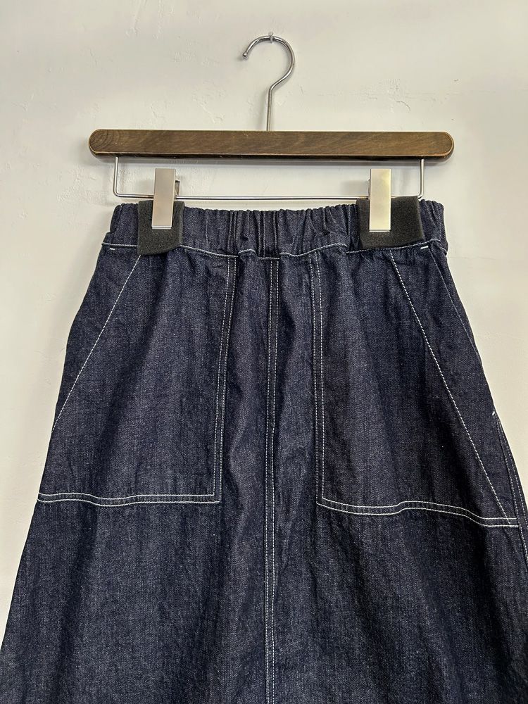 8ozムラデニム ベイカースカート インディゴ