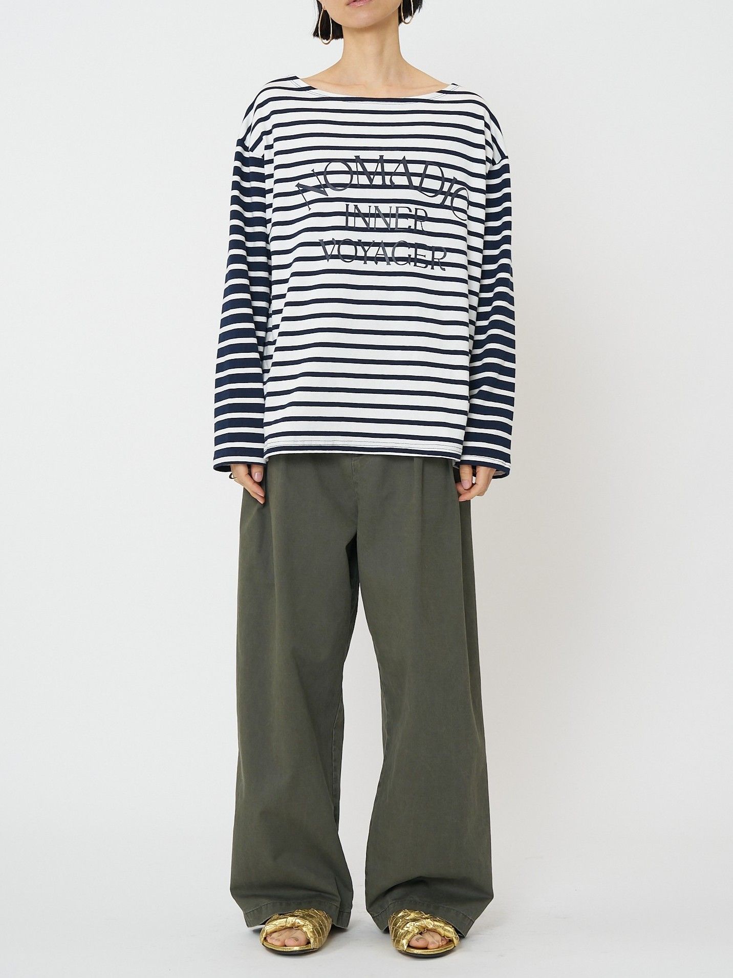 [8461-104KK] ボーダープリントロンTee ミックス