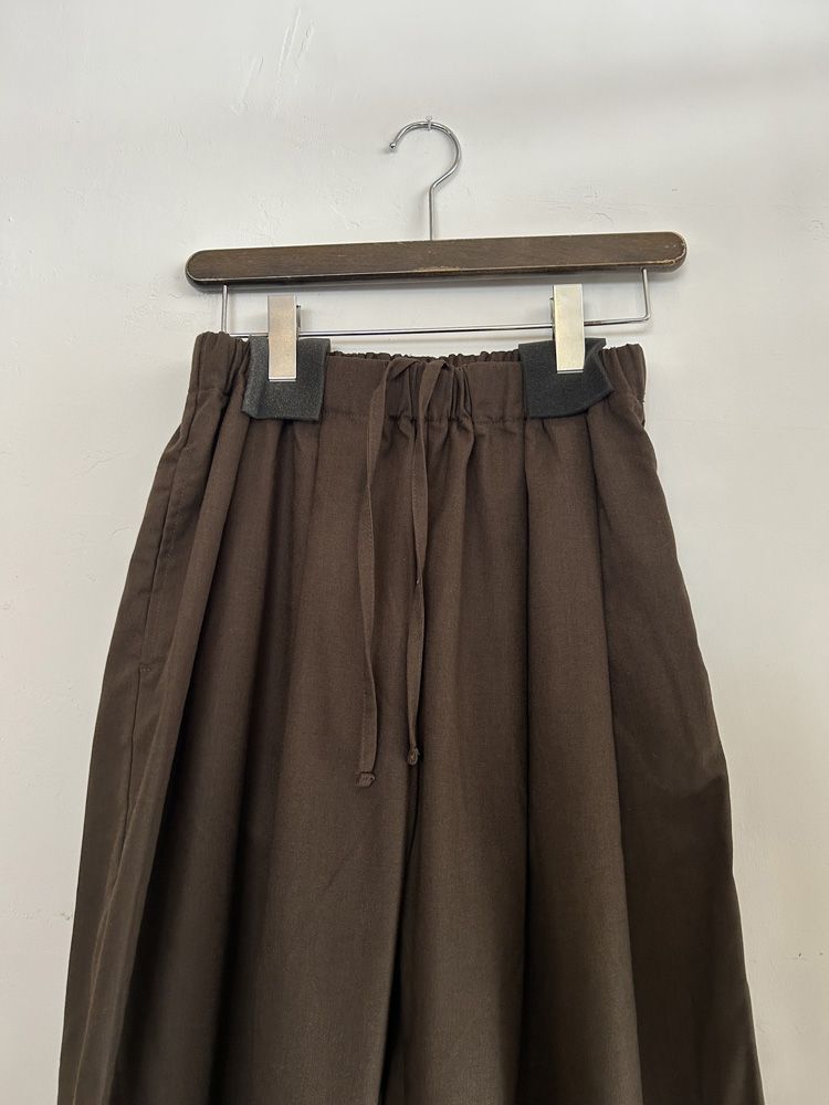 フレンチリネンワイドパンツ カーキブラウン