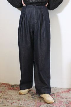 [3856-472BT] ハイウエストデニムPT ネイビー