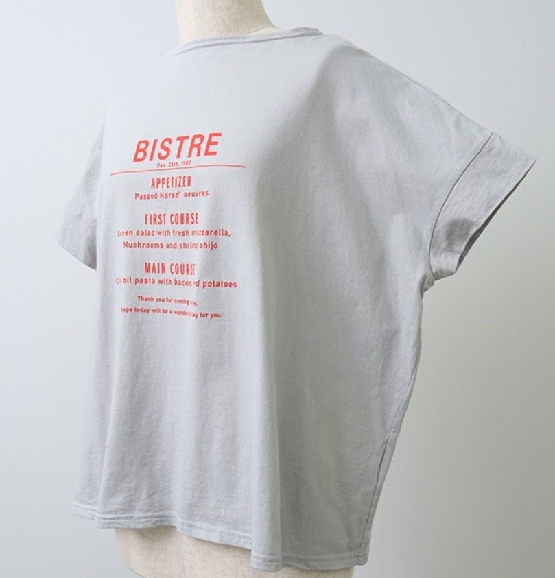 BISTREプリントコンフィシャツ ブラックxオフ