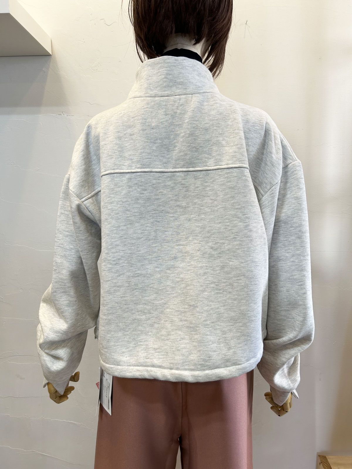 裏起毛 Wジップハイネックブルゾン チャコール