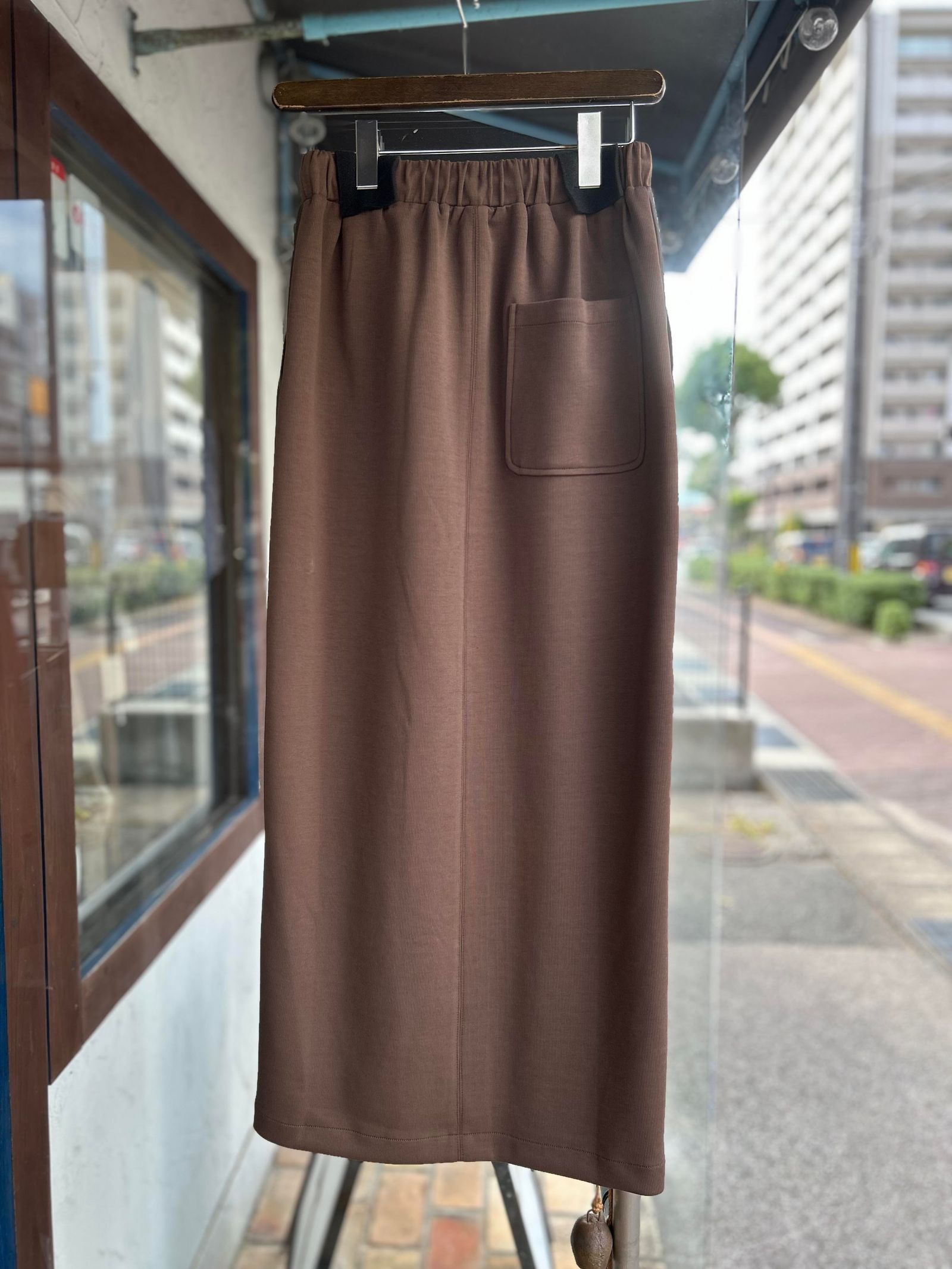 フェイクレザースカート カーキ