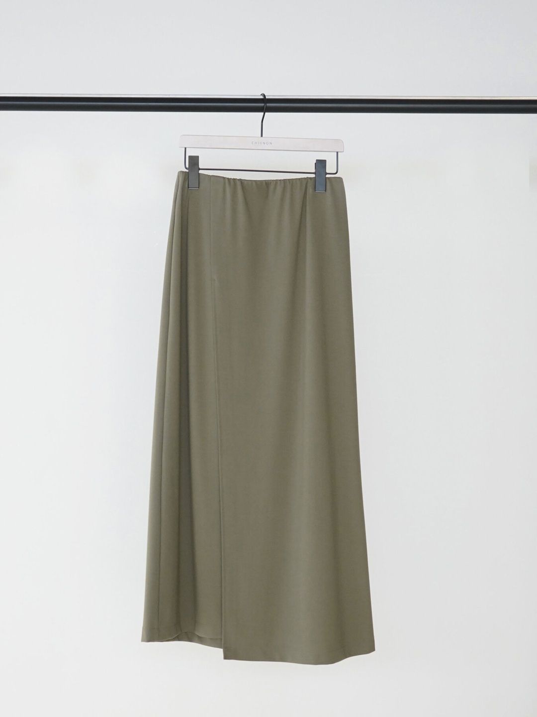 [2863-705GL] ポンチアシメ2WAYスカート ライトカーキ