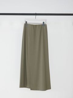 [2863-705GL] ポンチアシメ2WAYスカート ライトカーキ