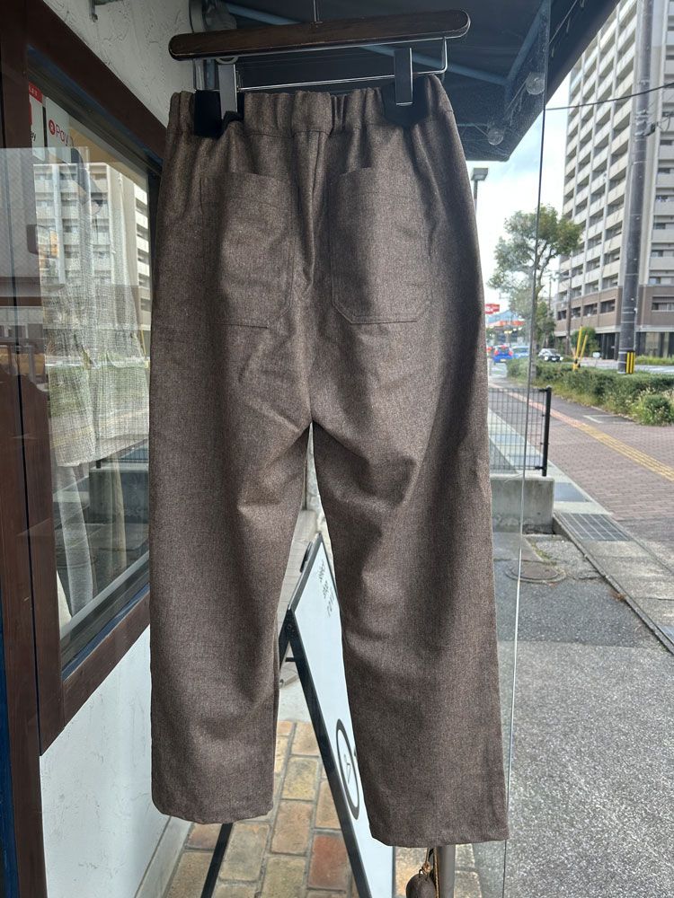 ウールリサイクルクロスコージーパンツ ブラウン