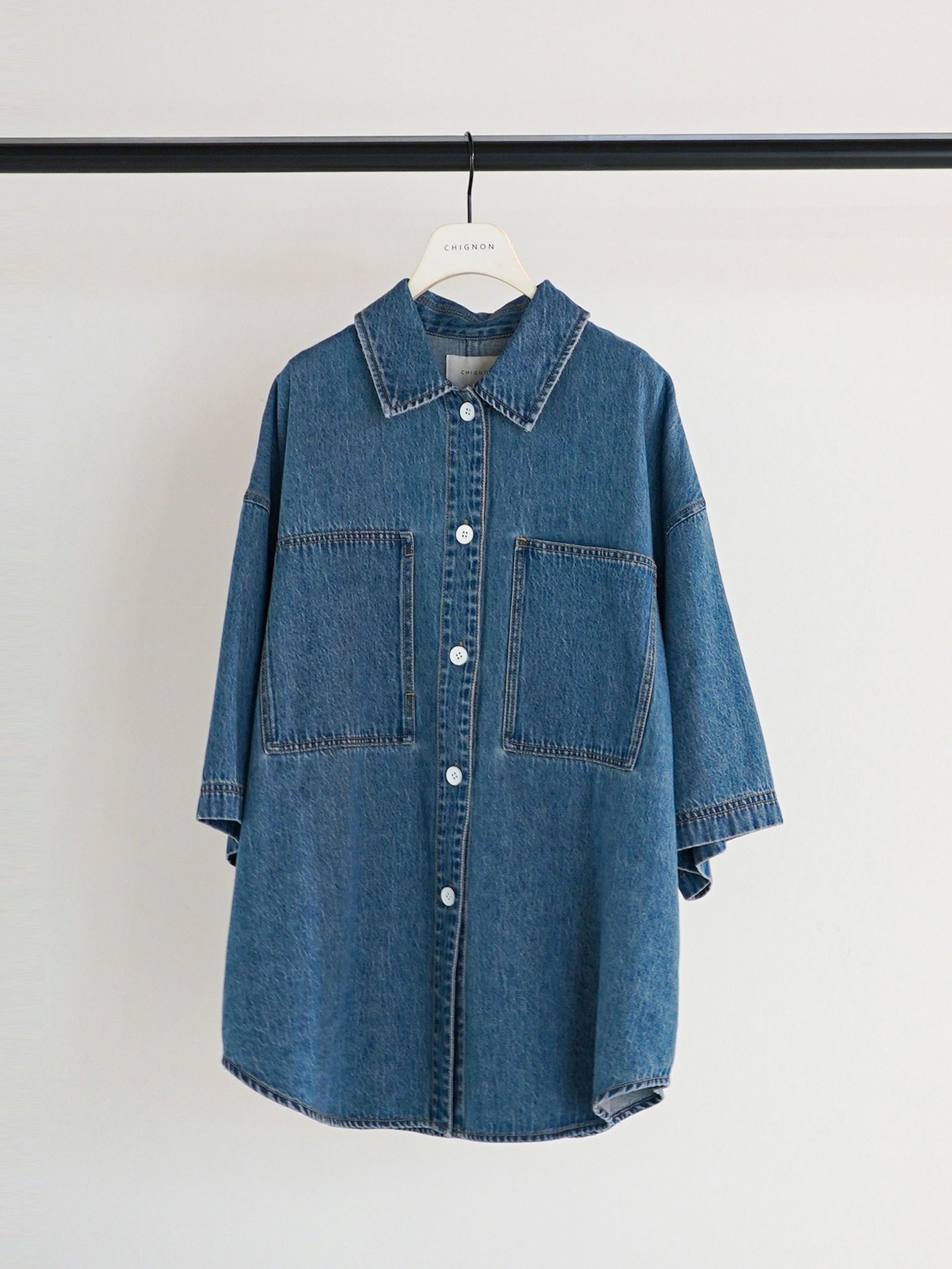 [4861-041BT] ハーフスリーブデニムJK ブルー