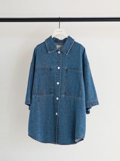 [4861-041BT] ハーフスリーブデニムJK ブルー