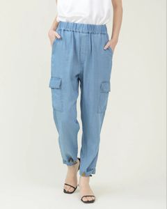 テンセルデニム カーゴパンツ インディゴブリーチ