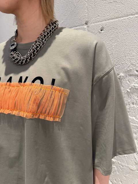 tulle bar TRANOI. wide tee カーキ
