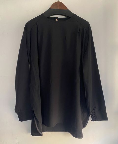 ストレッチジョーゼット 万能ブラウス ブラック