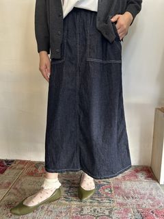 8ozムラデニム ベイカースカート インディゴ