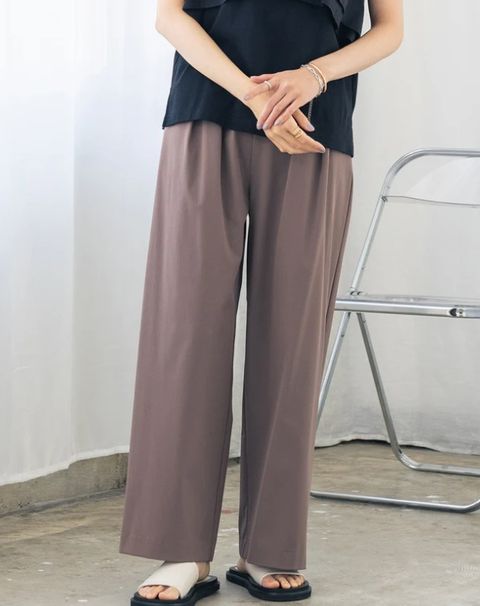 接触冷感ワイドパンツ モカ