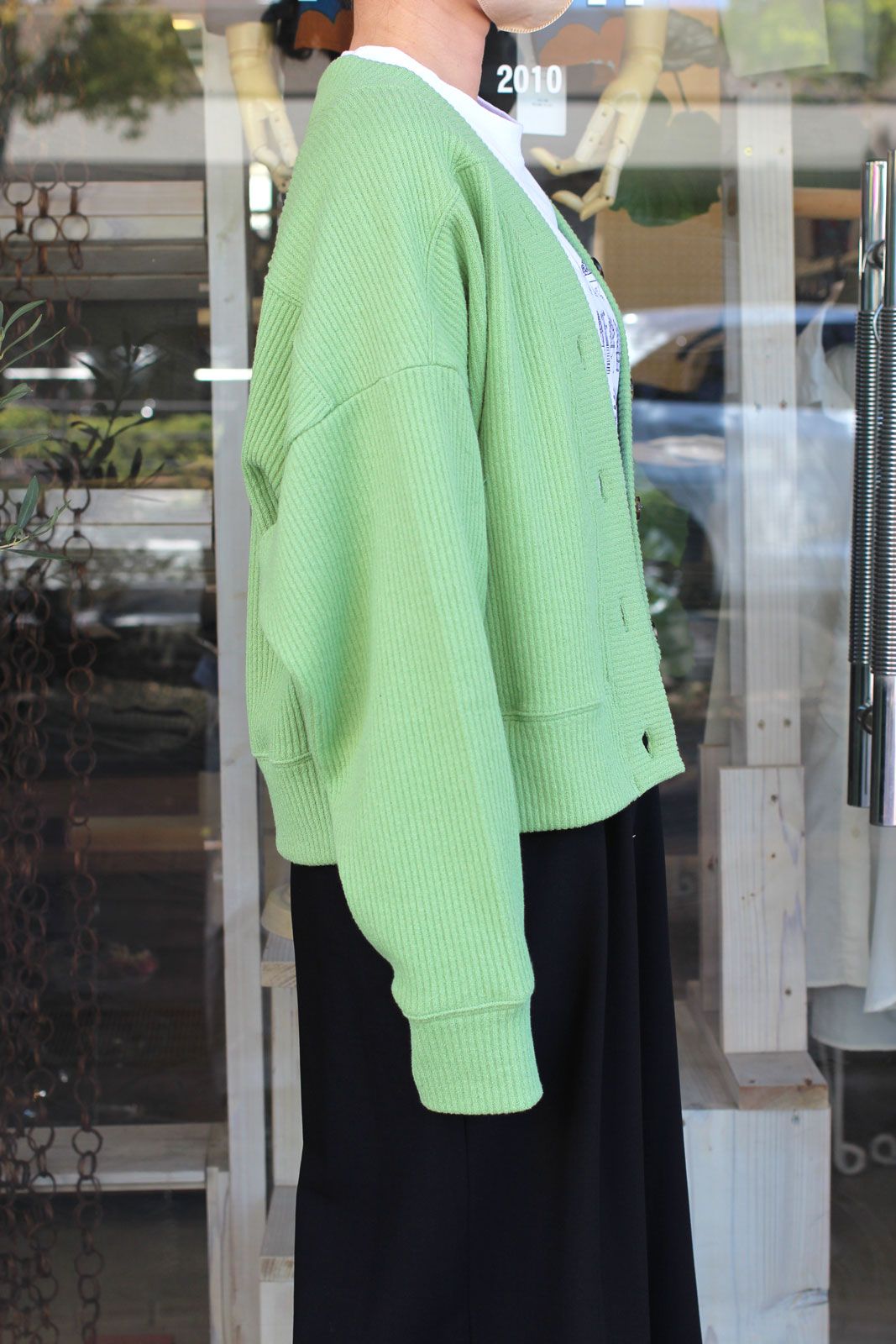 FOSI.ブークレーラゲットリブカーディガン オレンジ