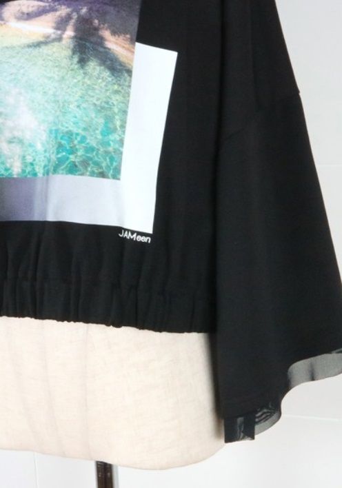 SEAフォトプリントTシャツ ブラック