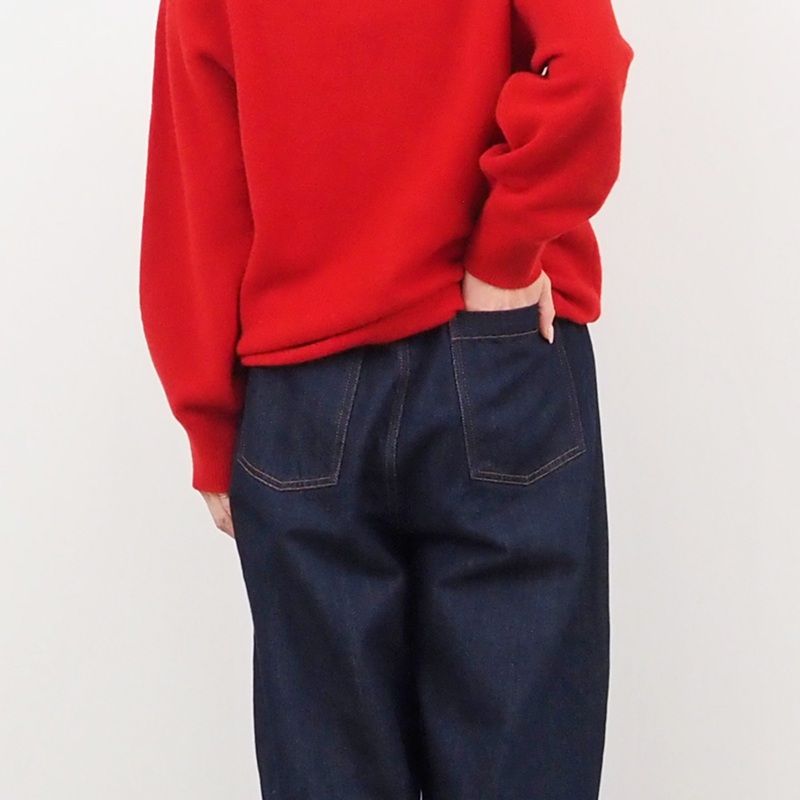 12ozムラデニム ラウンドパンツ インディゴxオフホワイト