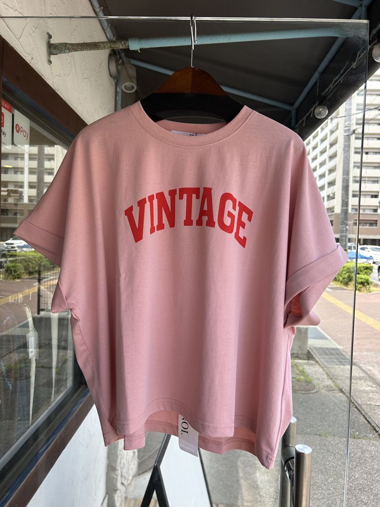 pearl necklace VINTAGE Tee ピンク