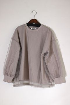 レイヤーチュールトップス ライトグレー
