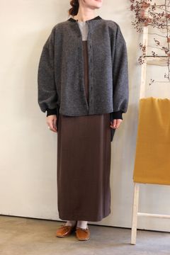 トラベルウールプレミアムラウンドジャケット 杢チャコール